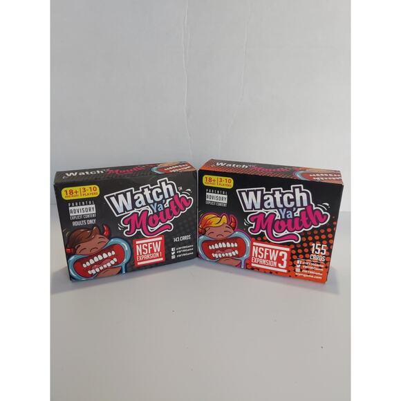 Watch Ya Mouth NSFW Adult Expansion Sets 1 & 3 Pack for All Mouth Guard Games - Picture 1 of 3
